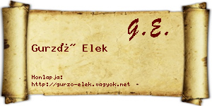 Gurzó Elek névjegykártya