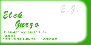 elek gurzo business card